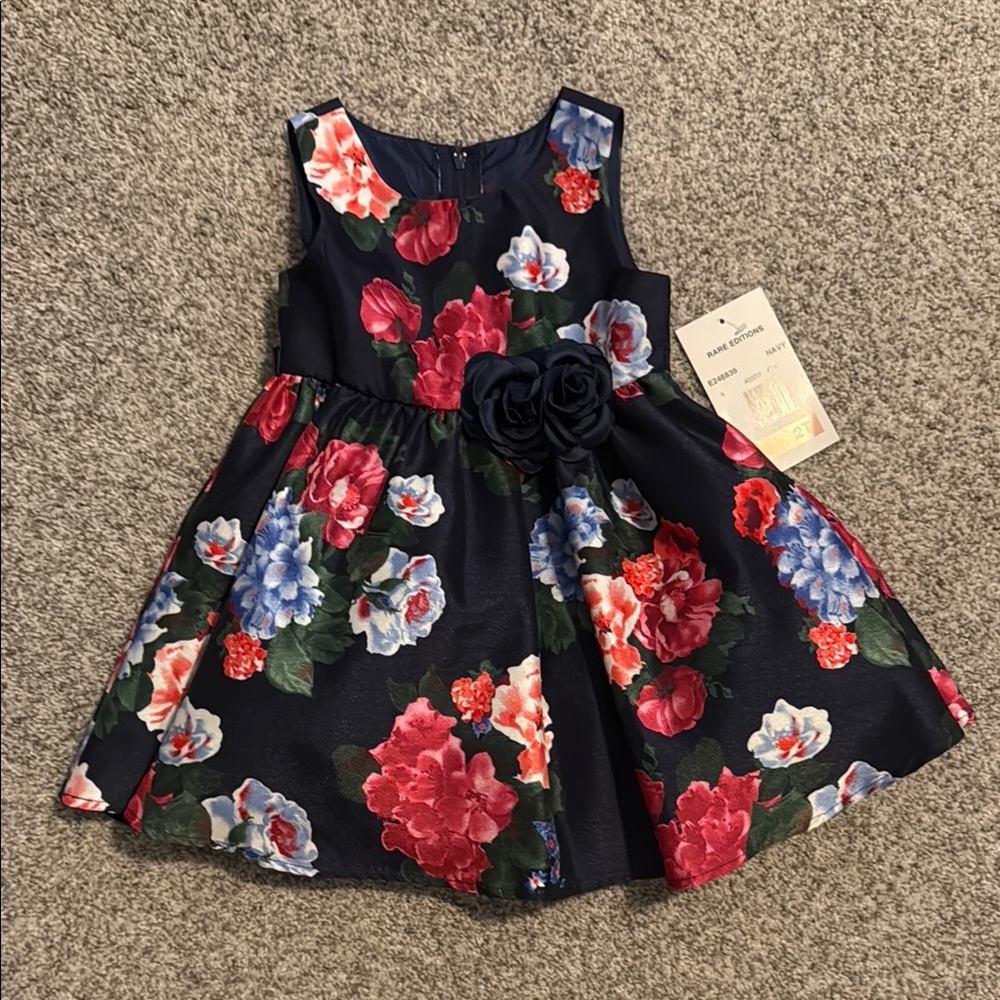 Rare Editions Floral Sleeveless Toddler Dress 2T NWT